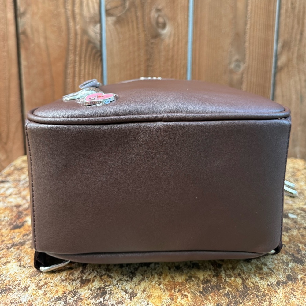 Steve Madden Chocolate BBLOGO Mini Backpack - Picture 9 of 14